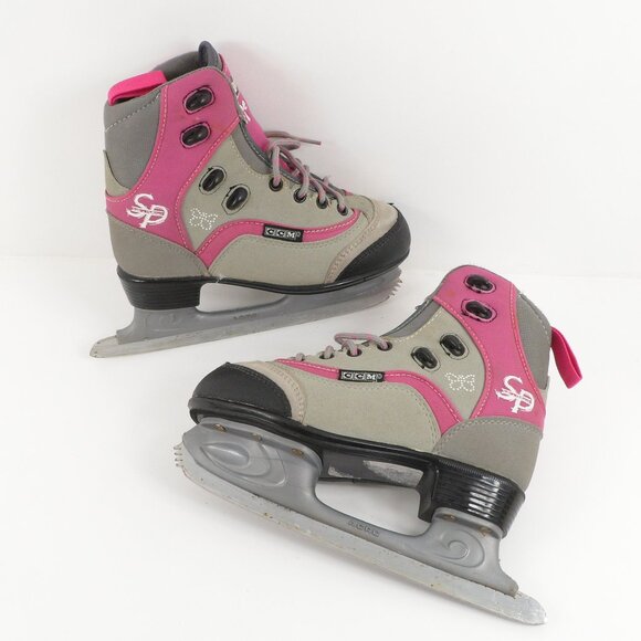 CCM Kids' Figure Ice Skates Size 2 Jamie Girl Pink Grey Butterfly Junior Lace-Up - Picture 15 of 15